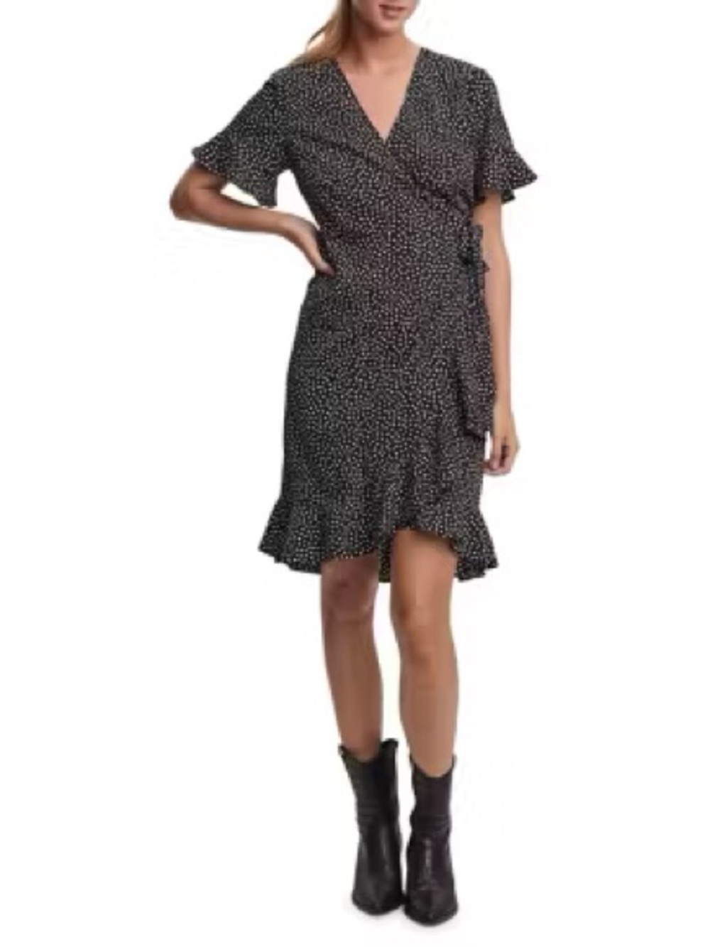 Vero Moda Polka Dot Wrap Mini Dress